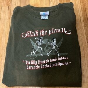 Vintage Disney Pirates Of The Caribbean Walk The Plank Shirt Fading Distressed